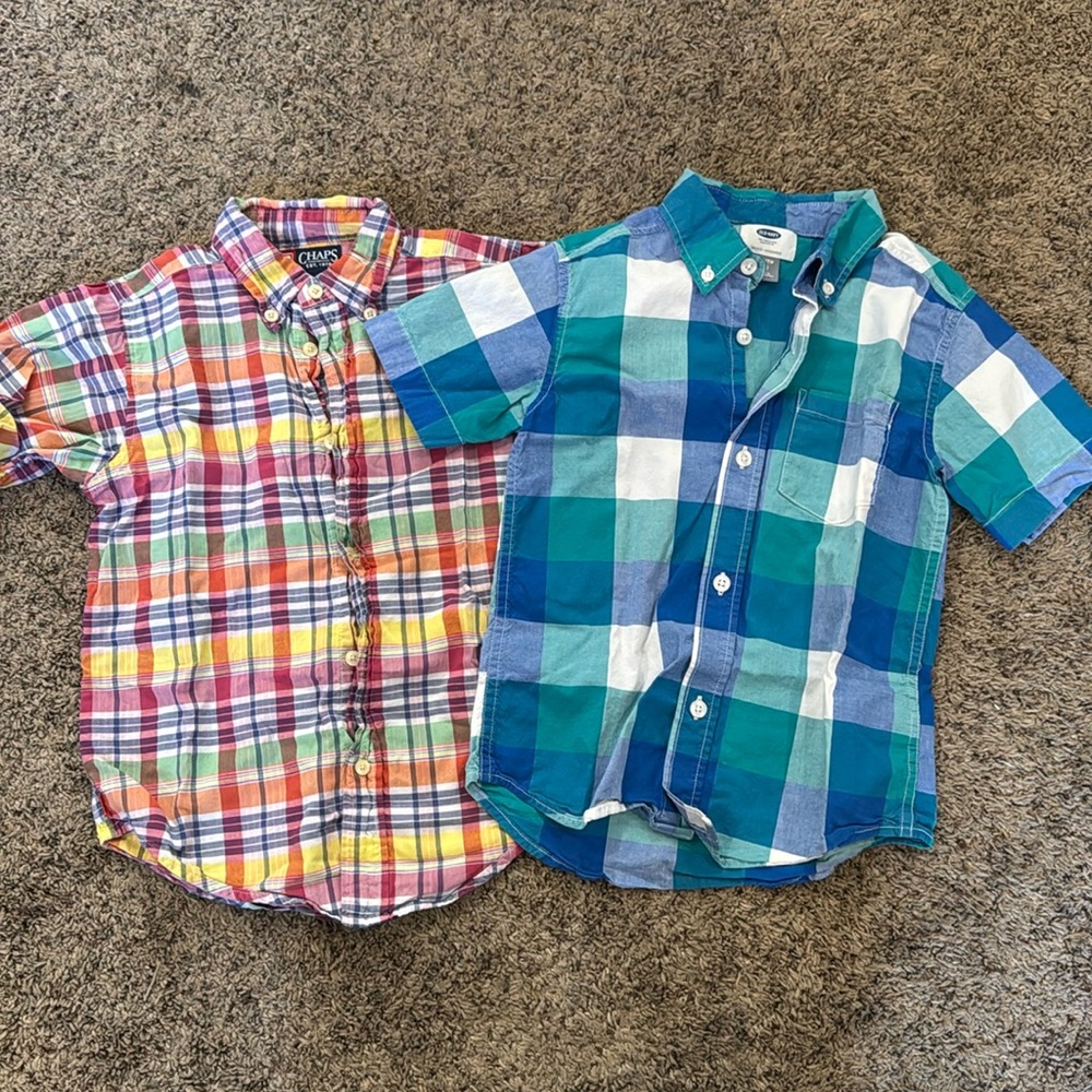 Lot of 2 boys’ button down short sleeve shirts